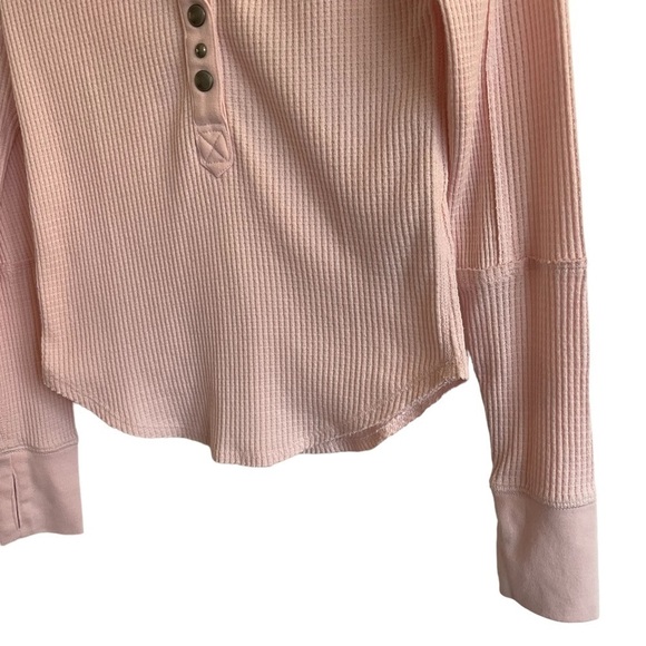 Free People Everest Henley Thermal Top, Light Pink, Size XS - Picture 6 of 10